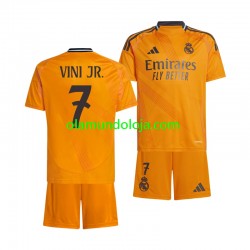 Camisola Real Madrid VINI JR 7 Criança Equipamento Segundo 2024-2025 Manga Curta